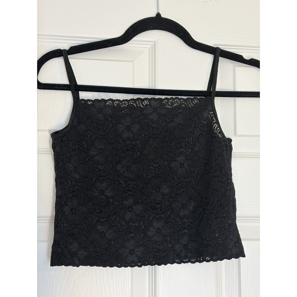 Unbranded Small Juniors Black Lace Crop Top Cami Tank Fairy Feminine Festival